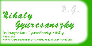 mihaly gyurcsanszky business card