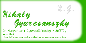 mihaly gyurcsanszky business card